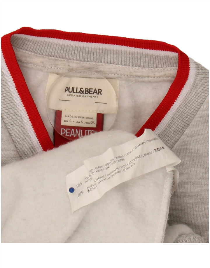 Pull & Bear Felpa con grafica Peanuts da uomo in cotone grigio piccolo