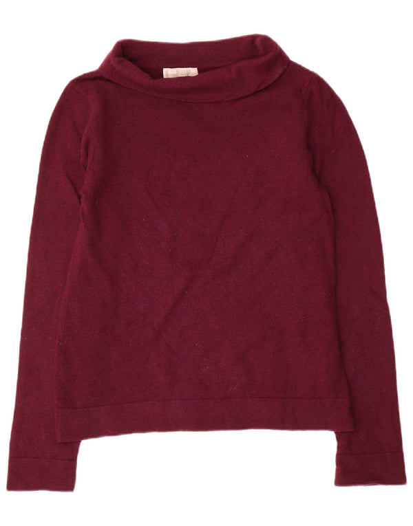Maglione maglione a collo alto da donna Hobbs UK 10 piccolo lana viola