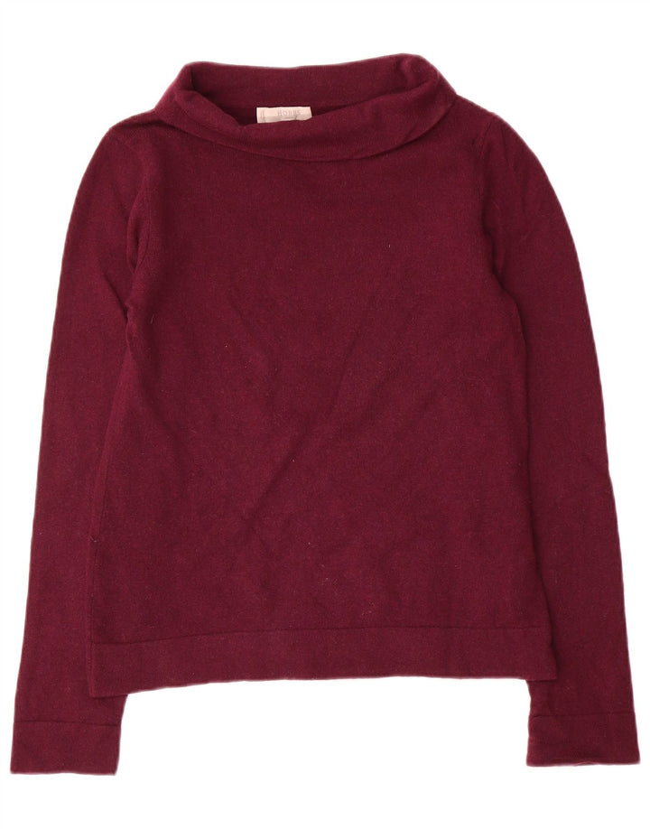 Maglione maglione a collo alto da donna Hobbs UK 10 piccolo lana viola