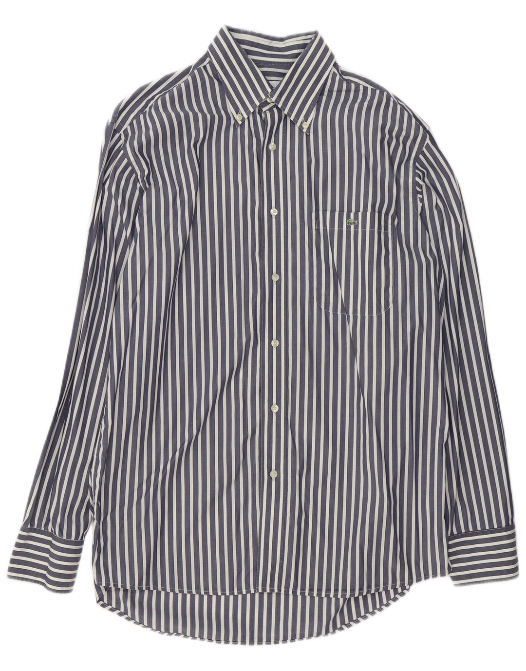 Camicia da uomo Lacoste taglia 41 cotone gessato medio blu navy