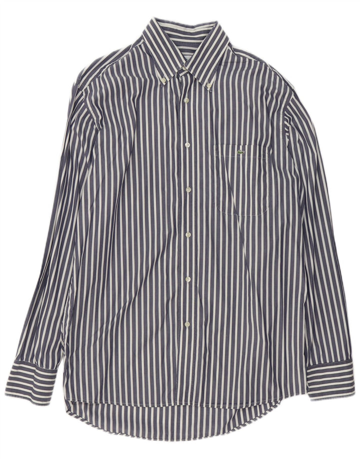 Camicia da uomo Lacoste taglia 41 cotone gessato medio blu navy