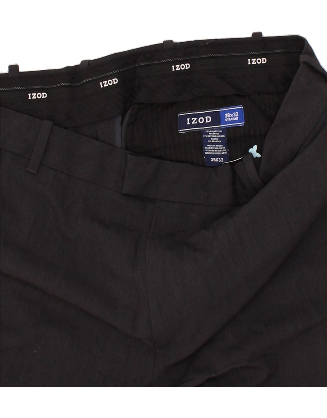 IZOD Mens Straight Suit Trousers W38 L32 Black Polyester Vintage Izod and Second-Hand Izod from Messina Hembry 