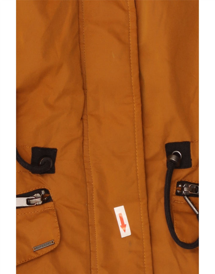 Giacca a vento con cappuccio da donna SUPERDRY UK 8 Small Arancione Poliestere