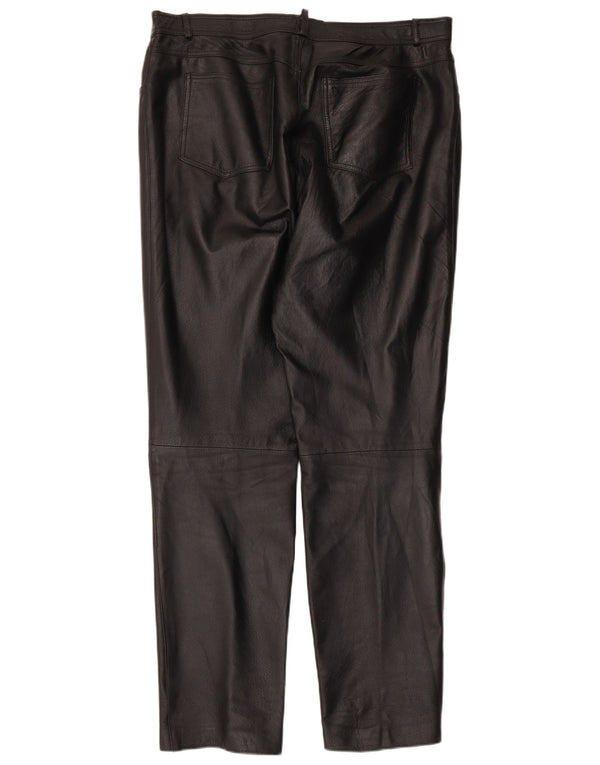 Pantaloni in pelle affusolati da uomo JCC IT 56 3XL W38 L32 Nero