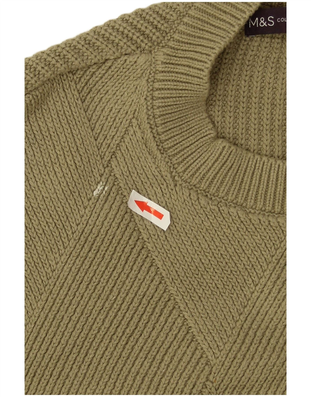 Maglione maglione girocollo da donna Marks & Spencer UK 14 medio cachi