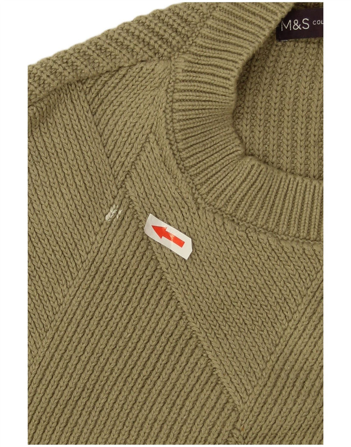Maglione maglione girocollo da donna Marks & Spencer UK 14 medio cachi