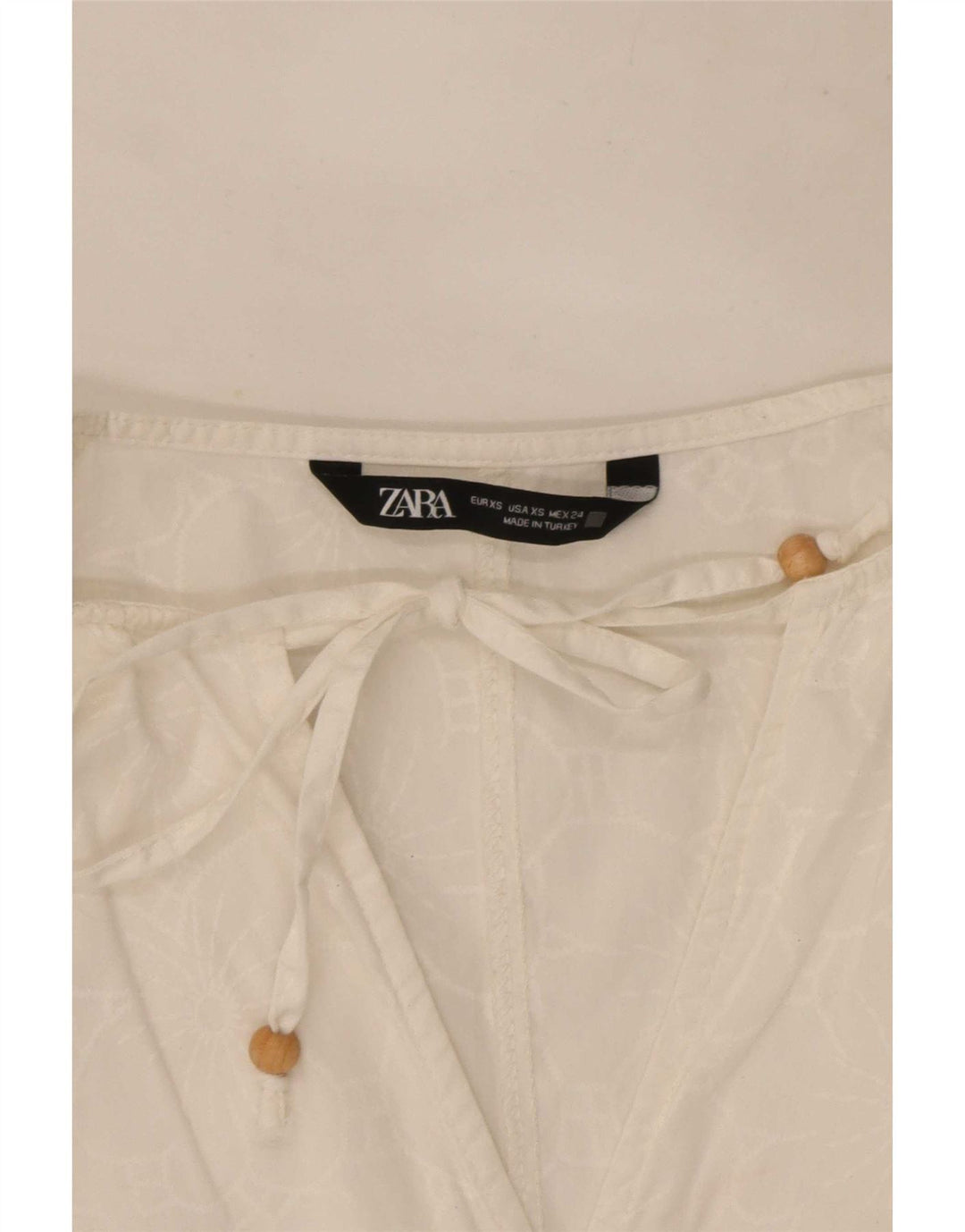 Top corto corto da donna oversize in camicetta Zara UK 6 XS bianco floreale