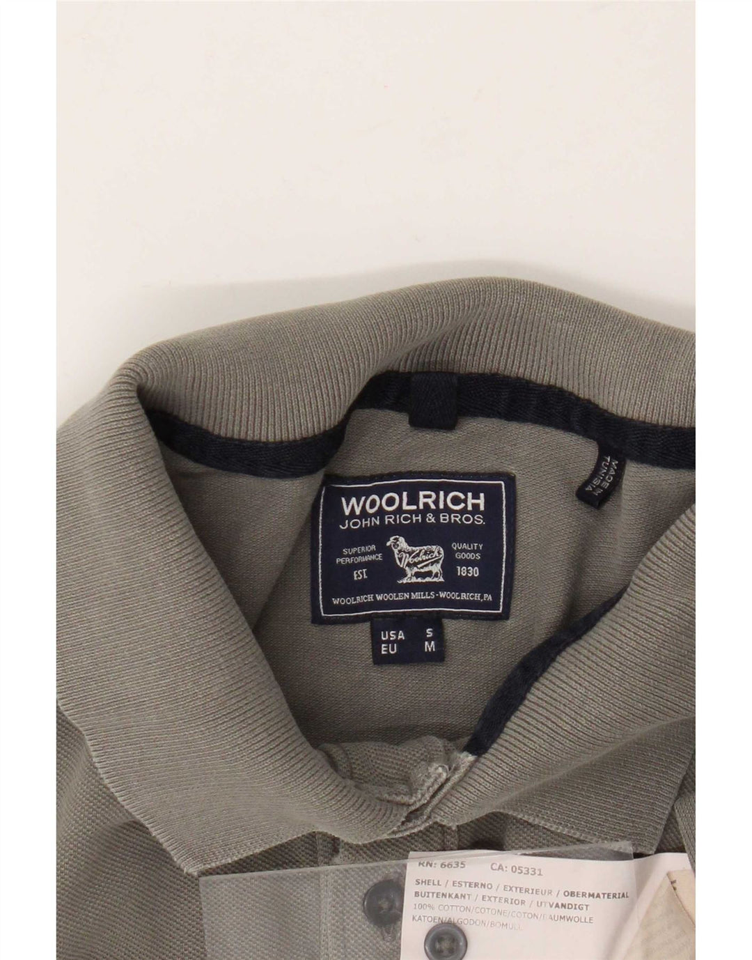 Polo da uomo Woolrich piccola in cotone grigio
