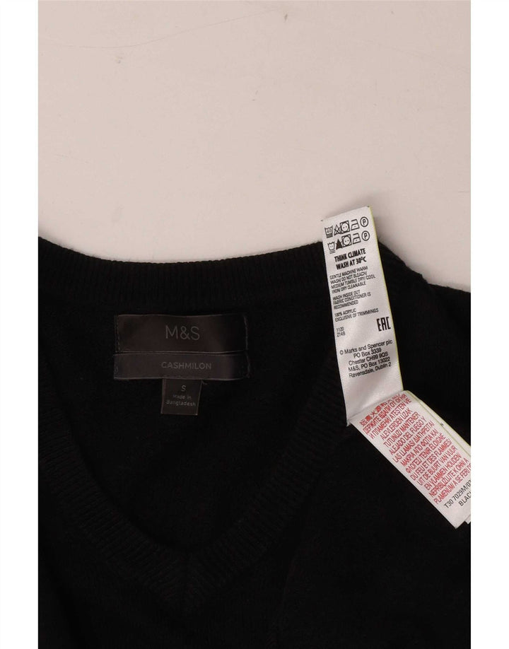 Maglione da uomo con scollo a V Marks & Spencer piccolo acrilico nero