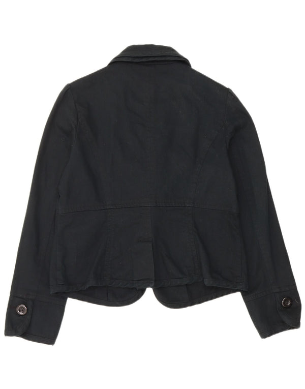 Giacca blazer da donna a 1 bottone Monsoon UK 16 grande cotone blu navy