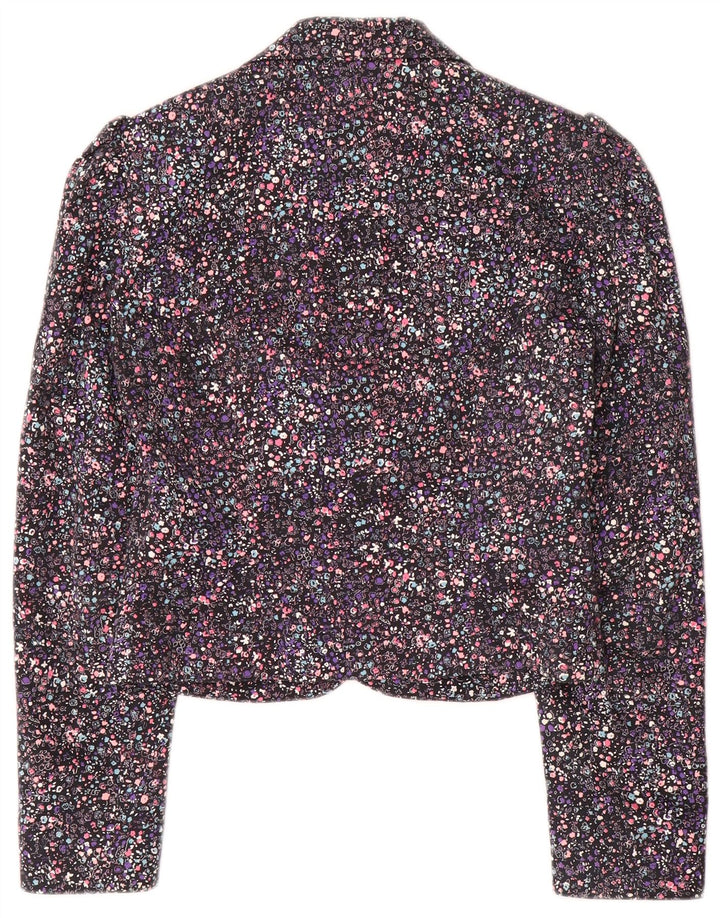 Giacca blazer a 1 bottone corta da donna Monsoon UK 8 piccolo floreale multicolore
