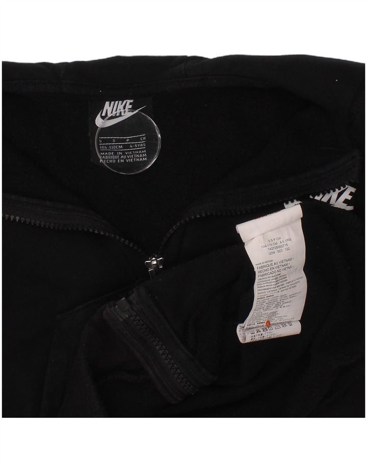 Felpa con cappuccio e zip per ragazze Nike 4-5 anni in cotone nero