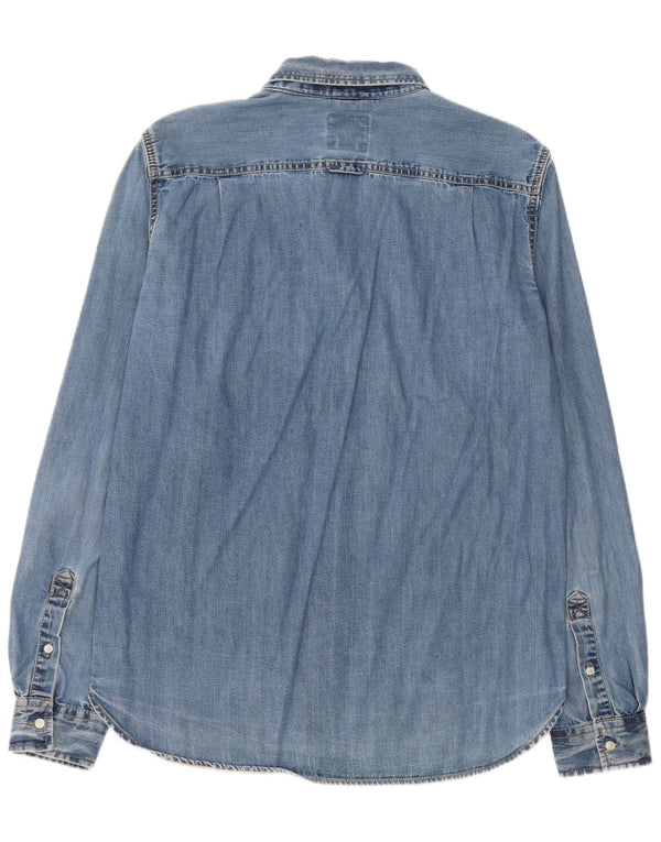 Camicia di jeans da uomo Superdry XL in cotone blu