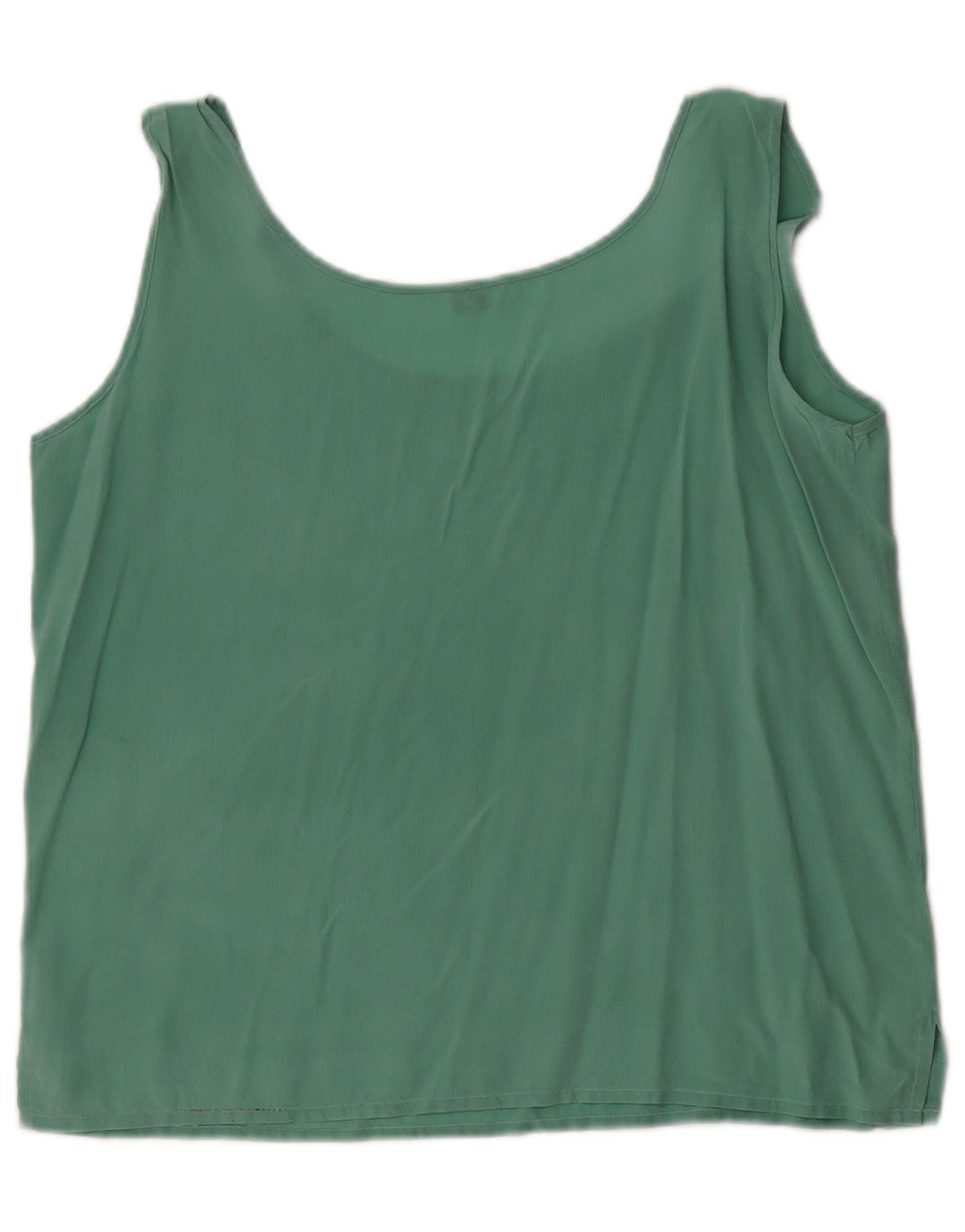 Camicetta senza maniche vintage da donna IT 44 Seta verde medio