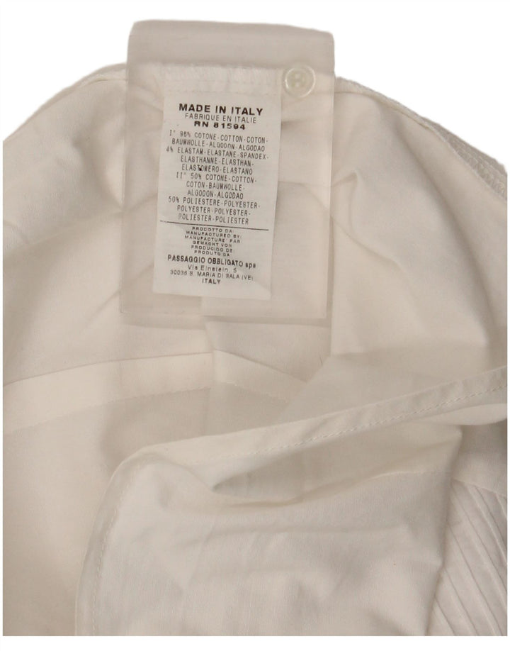 Camicia da donna vintage UK 14 cotone bianco medio