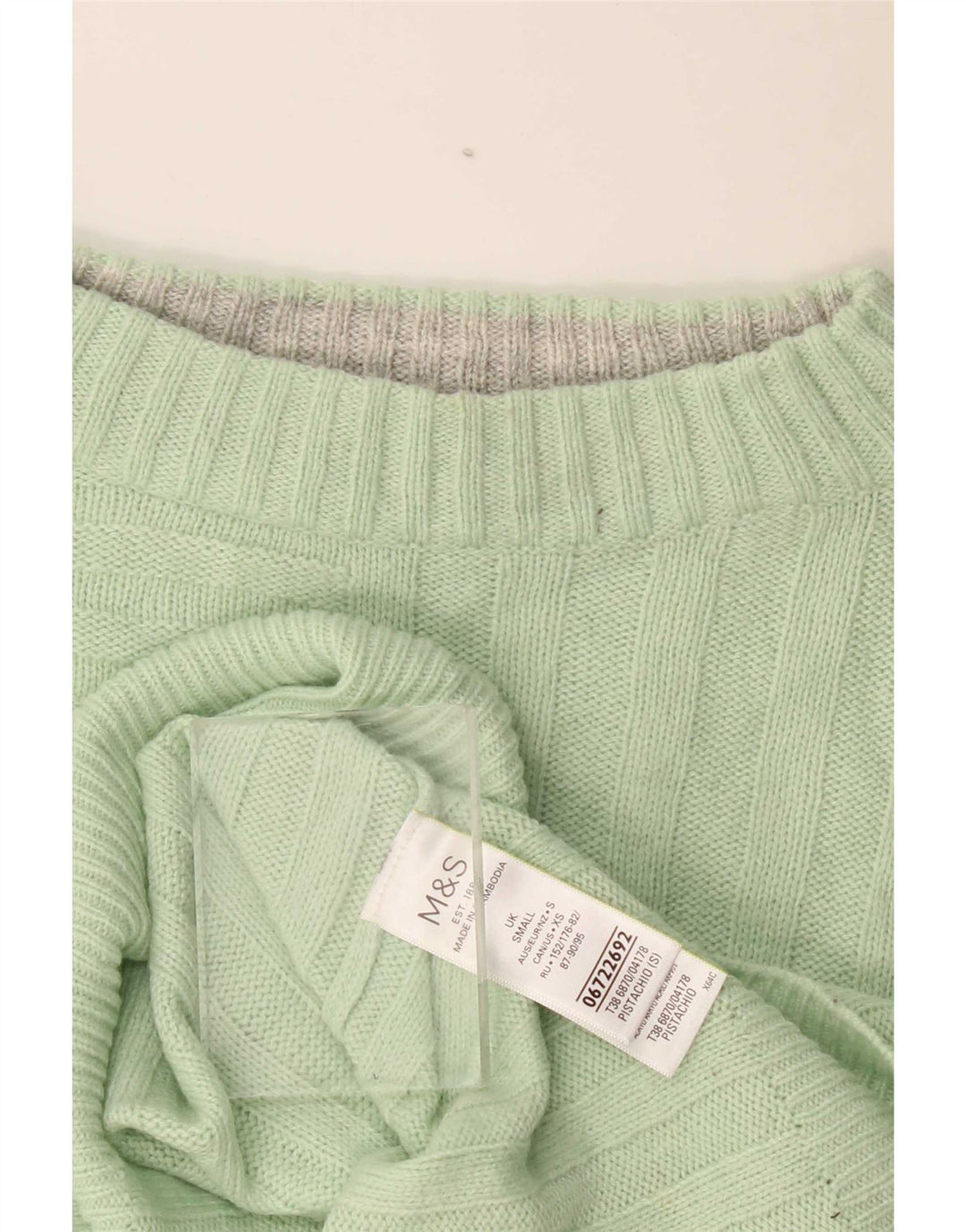 Maglione maglione oversize con scollo a barca da donna Marks & Spencer UK 10 piccolo verde