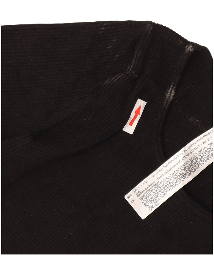 Top corto da donna Zara a maniche lunghe UK 4 XS nero in poliammide
