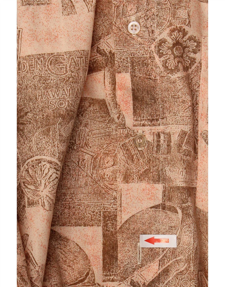 Camicia a maniche corte da uomo con motivo astratto John Peel XL Poliestere beige