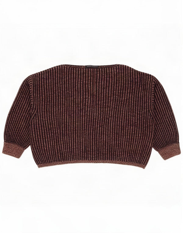 Maglione da donna con scollo a barchetta French Connection UK 16 Large Black Striped