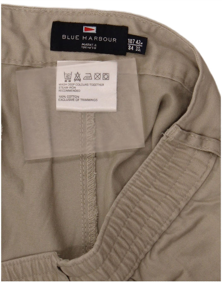 Pantaloni chino con pegged Marks & Spencer da uomo blu W42 L33 Beige