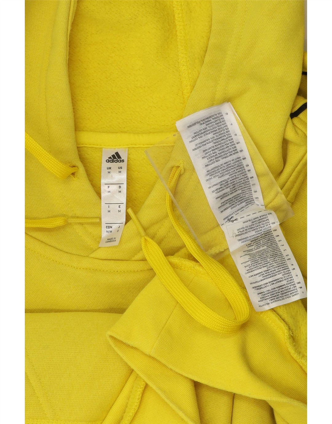ADIDAS Mens Hoodie Jumper Medium Yellow Cotton Vintage Adidas and Second-Hand Adidas from Messina Hembry 