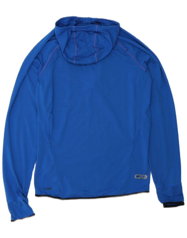Asics Maglia da uomo con cappuccio e zip, collo a maniche lunghe, poliestere blu medio