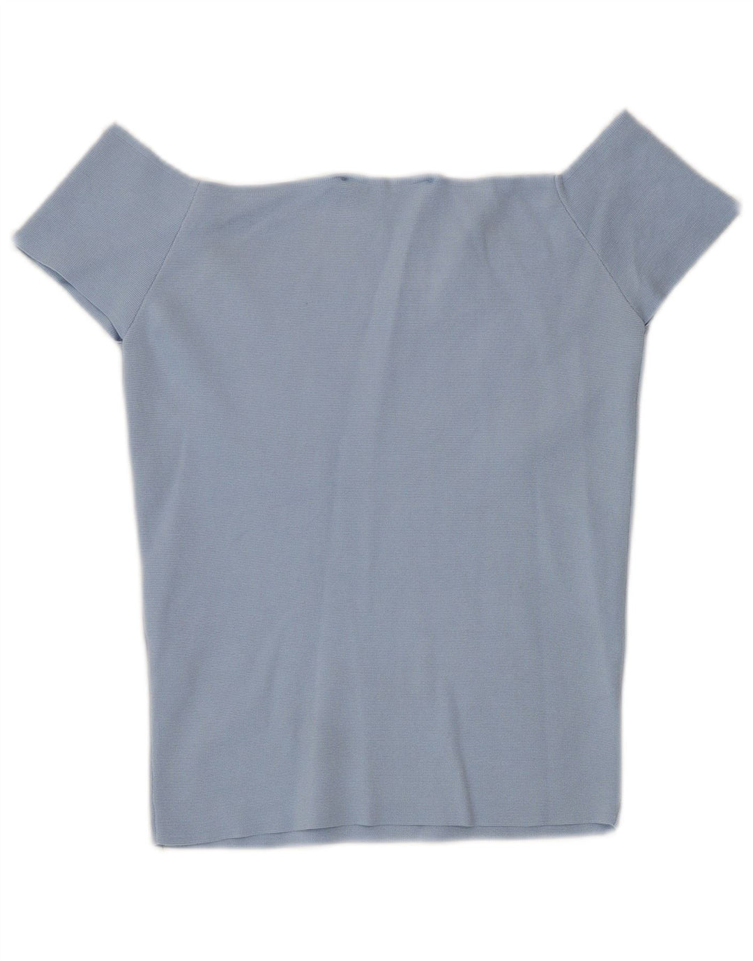 Top corto da donna con spalle scoperte Zara UK 12 blu medio in poliammide