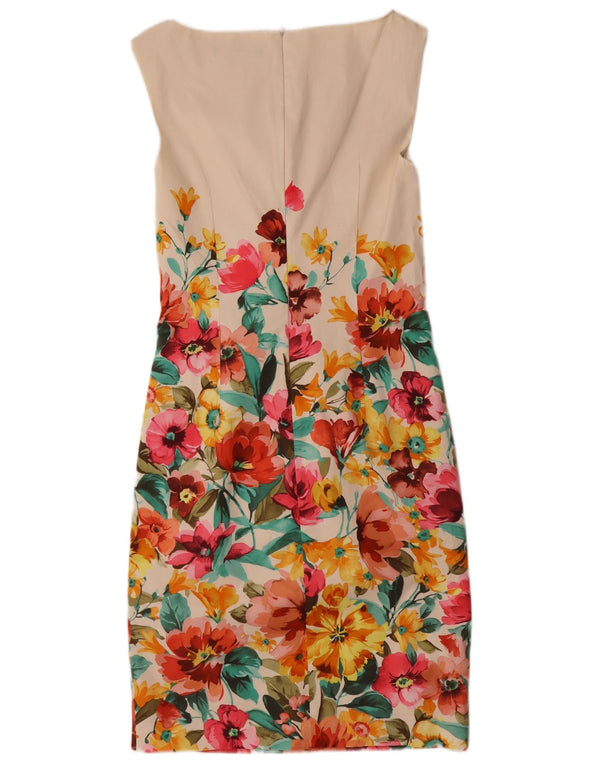 Abito tubino senza maniche da donna Max Mara UK 10 Piccolo floreale bianco sporco