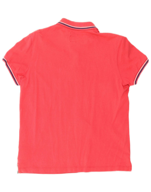 Polo da uomo slim fit Henry Cottons in cotone a righe rosse medie