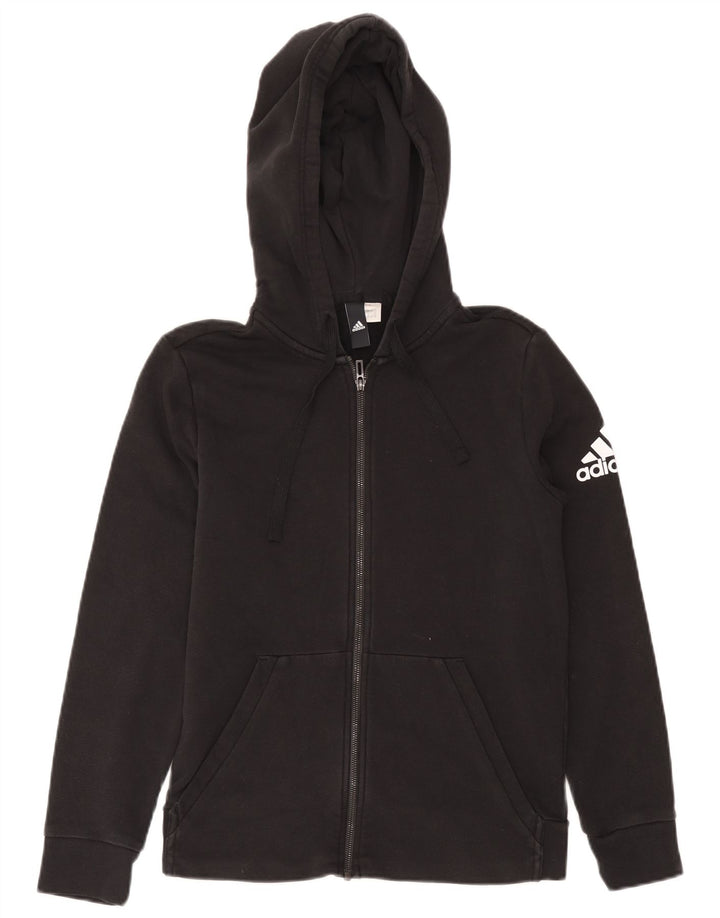 Maglione con cappuccio e zip da donna Adidas UK 12 medio nero