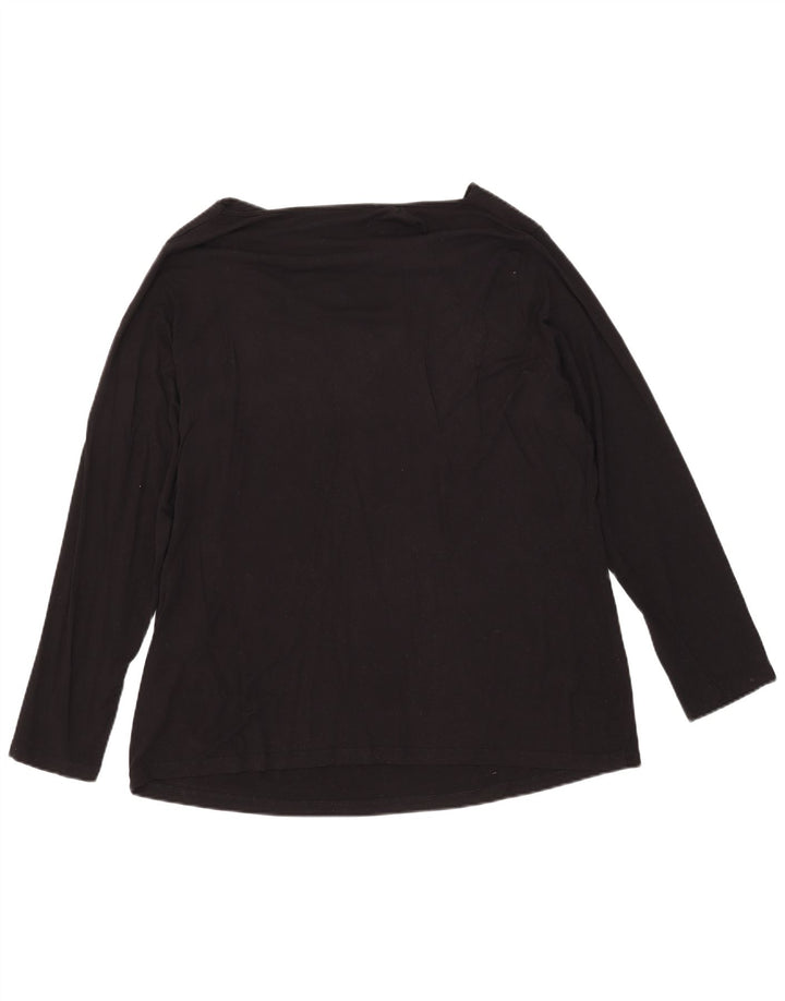 Perte by Krizia Top da donna a maniche lunghe con motivo astratto UK 18 XL Nero