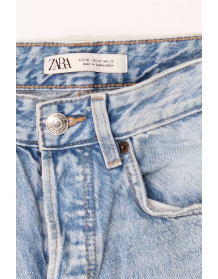 Jeans dritti effetto invecchiato da donna Zara EU 36 XS W29 L26 Blu