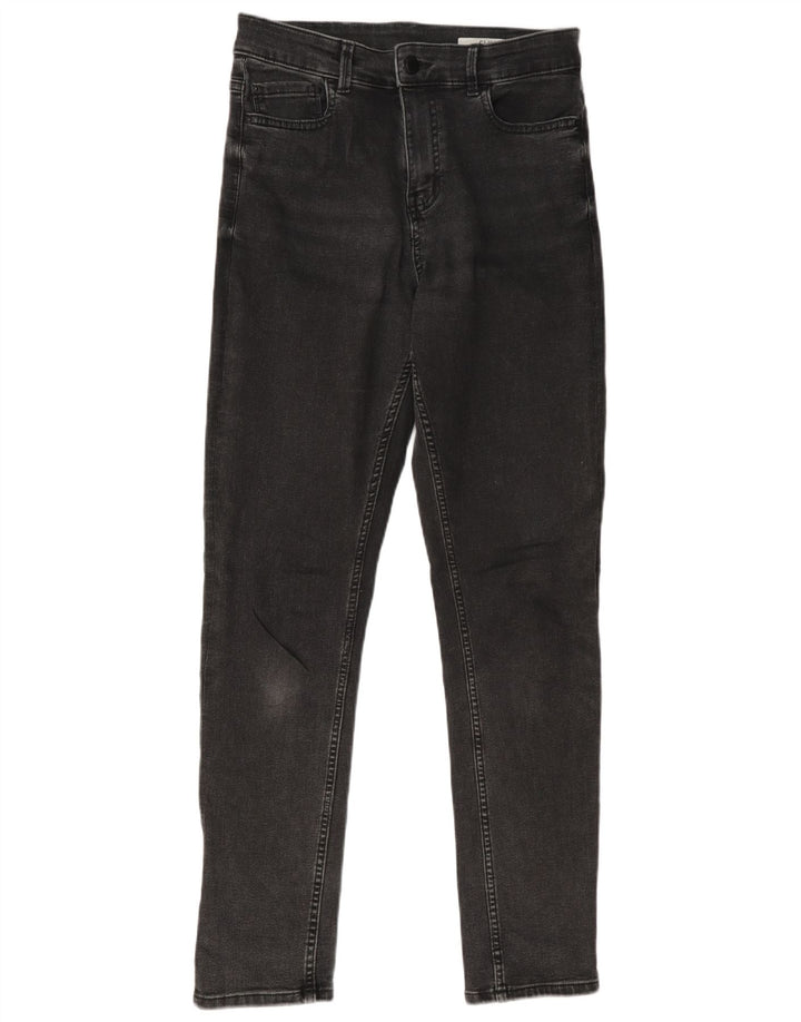 Jeans slim da donna Marks & Spencer UK 10 piccoli W27 L29 cotone nero