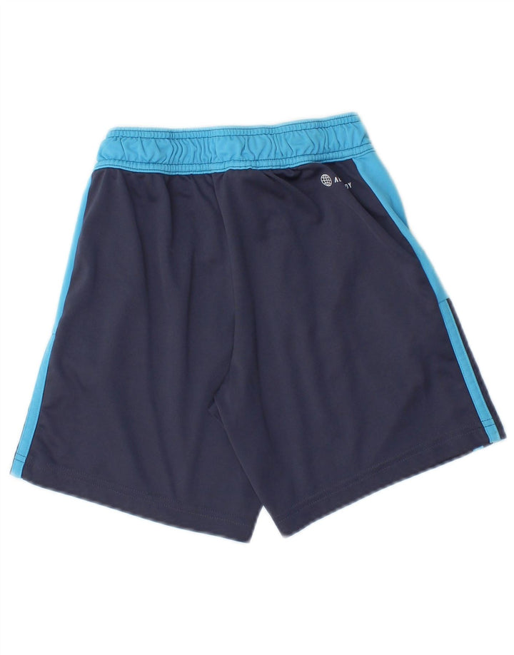 Pantaloncini sportivi Adidas da ragazzo 9-10 anni in poliestere color block blu navy
