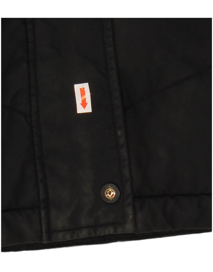 TRUE RELIGION Giacca imbottita corta da donna UK 16 Grande poliestere nero