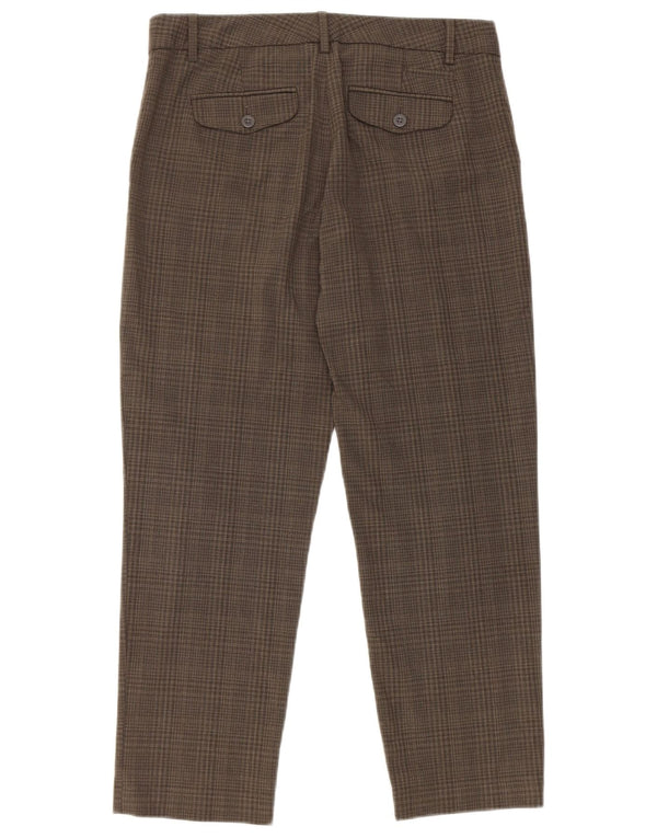 Pantaloni da abito dritti da donna Gap UK 8 Small W30 L27 Poliestere a quadri grigi