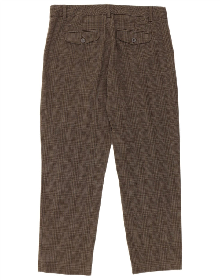 Pantaloni da abito dritti da donna Gap UK 8 Small W30 L27 Poliestere a quadri grigi