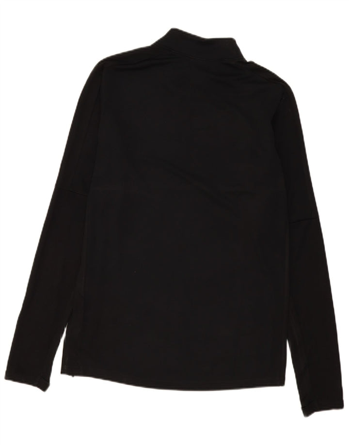Tuta da ginnastica Nike Dri Fit da uomo con collo e zip, piccola, in poliestere nero