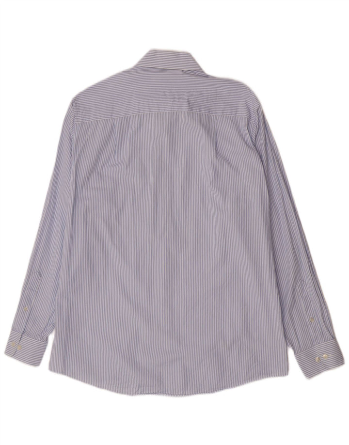 Camicia da uomo Calvin Klein taglia 15 1/2 cotone a righe blu medio