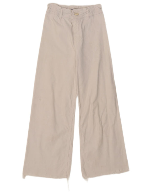 Jeans Zara per ragazze a vita alta e gamba larga 13-14 anni W25 L24 Bianco