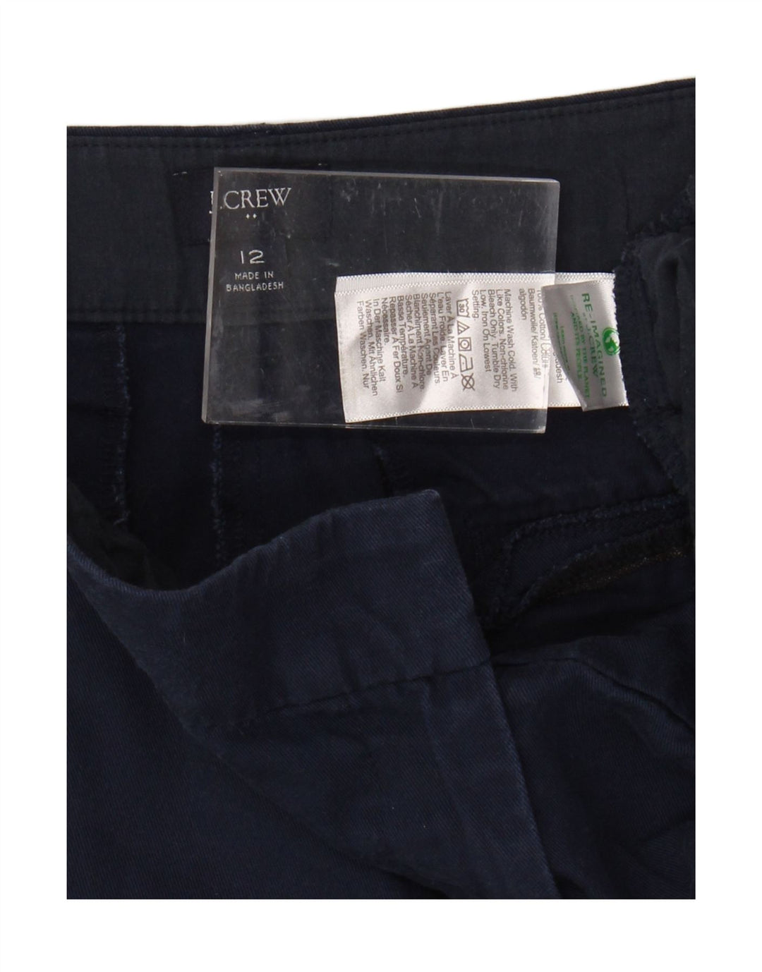 Pantaloncini chino da donna J. CREW US 12 Large W34 cotone blu navy