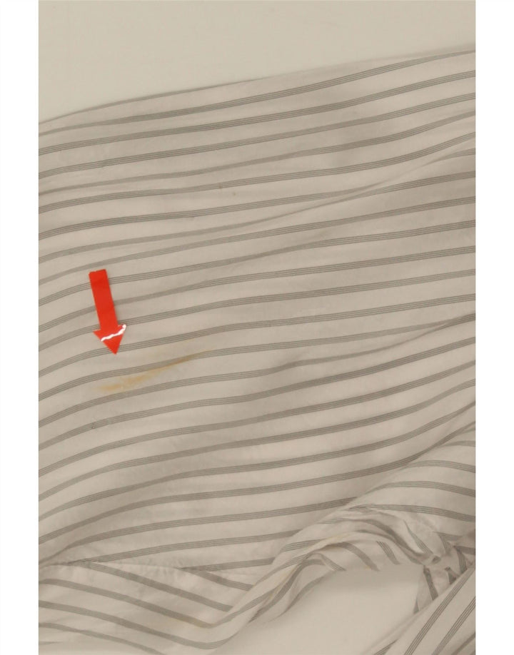 Camicia alta da donna Benetton UK 10 piccola in viscosa a righe bianche