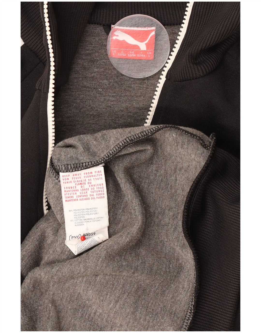 Giacca da ginnastica grafica da uomo Puma Large in poliestere color block nero
