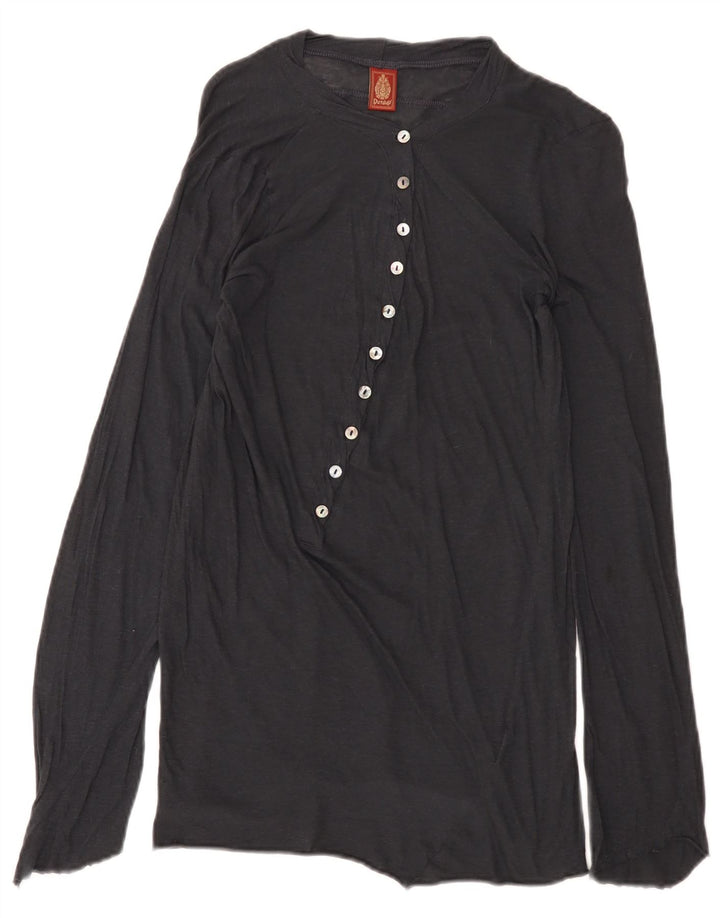 Dondup Top da donna a maniche lunghe UK 10 Small Blu Navy
