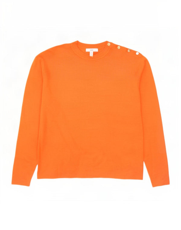 Maglione da donna Marks & Spencer con scollo a barca UK 14 Viscosa arancione medio
