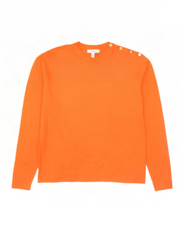 Maglione da donna Marks & Spencer con scollo a barca UK 14 Viscosa arancione medio