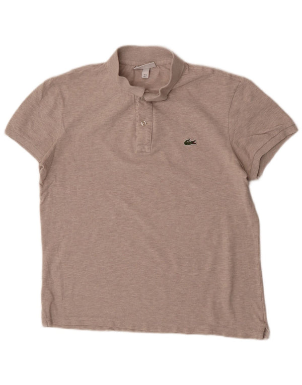 Polo da uomo slim fit Lacoste taglia 5 grande in cotone beige