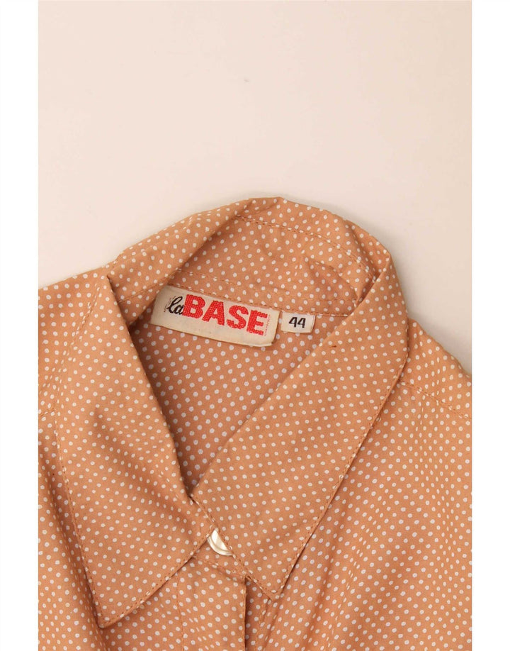 Camicia vintage da donna a maniche corte IT 44 arancione medio maculato