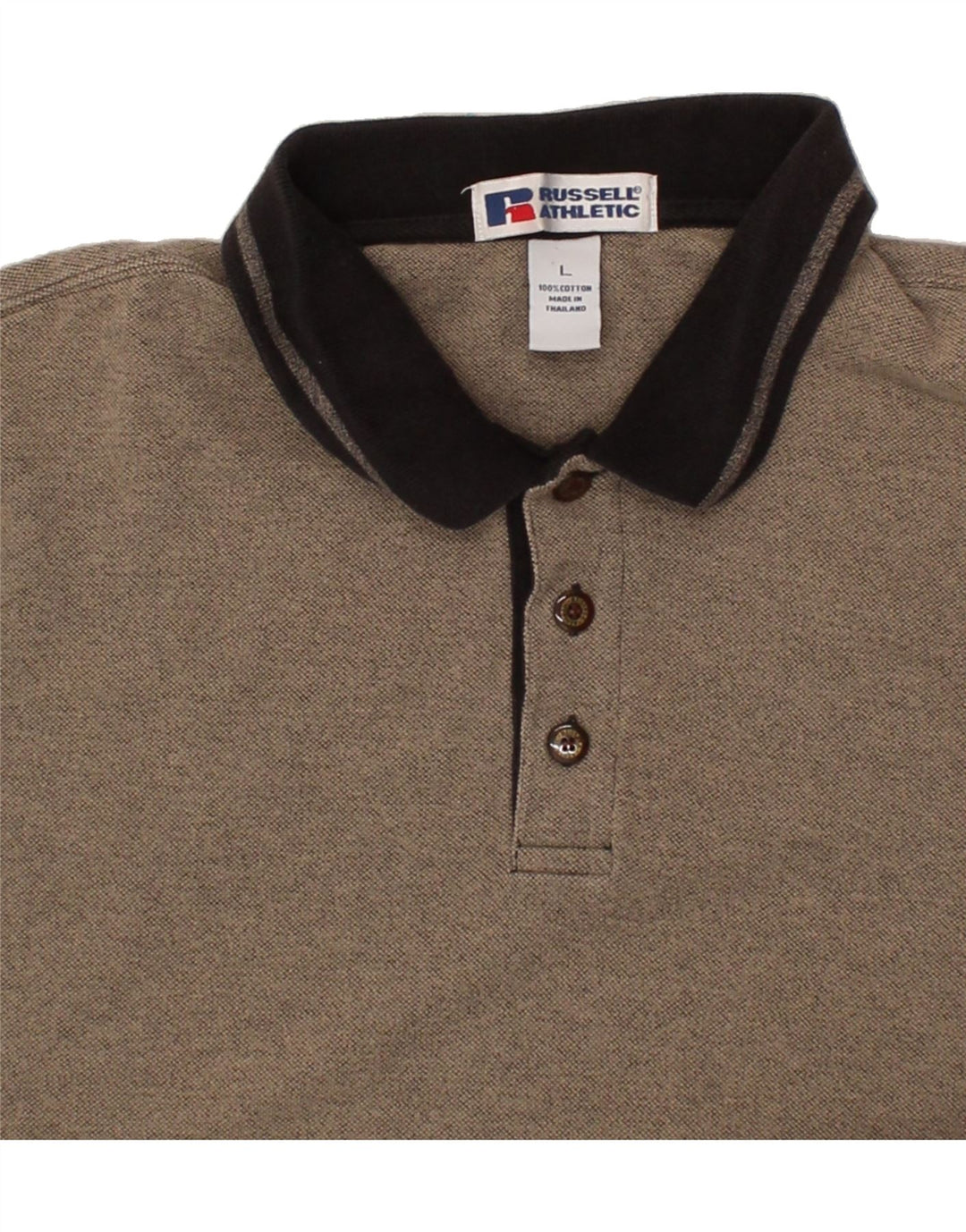 RUSSELL ATHLETIC Mens Polo Shirt Large Grey Cotton Vintage Russell Athletic and Second-Hand Russell Athletic from Messina Hembry 