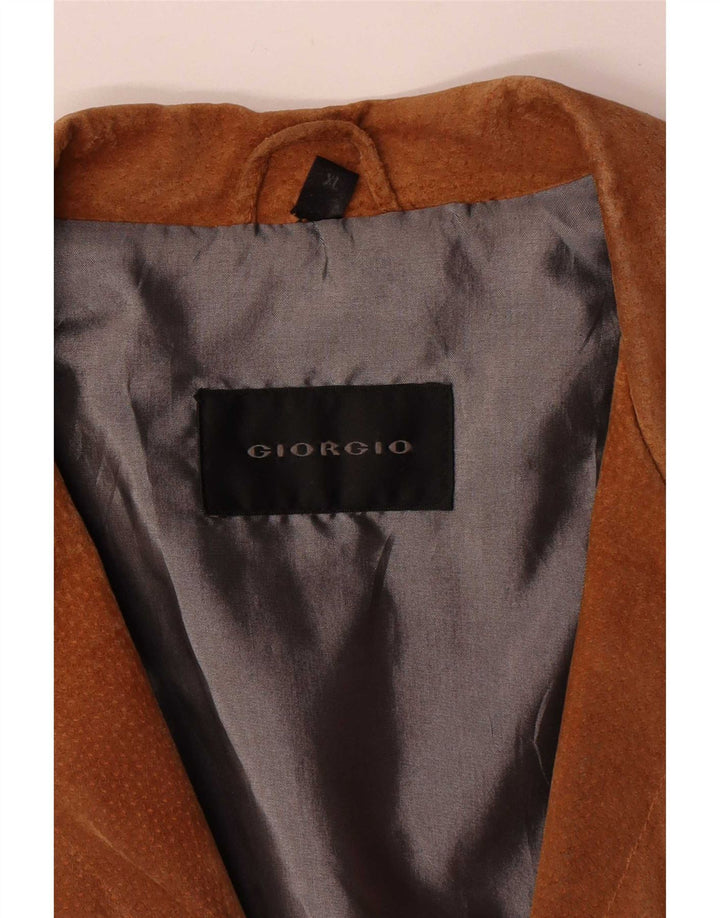 Giacca vintage in pelle scamosciata da uomo UK 42 XL in pelle marrone